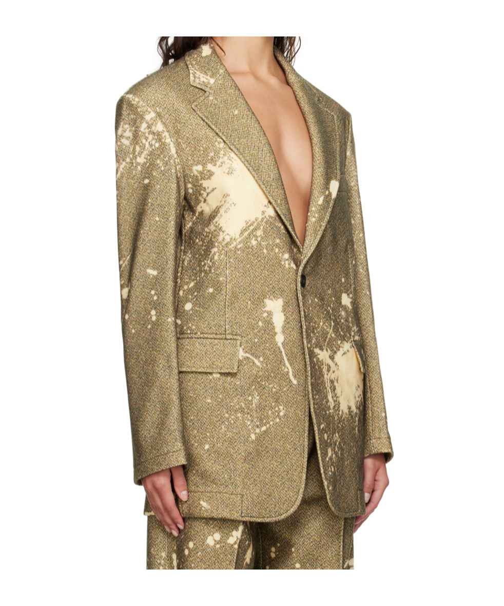 R13 Ragged Blazer In Brown