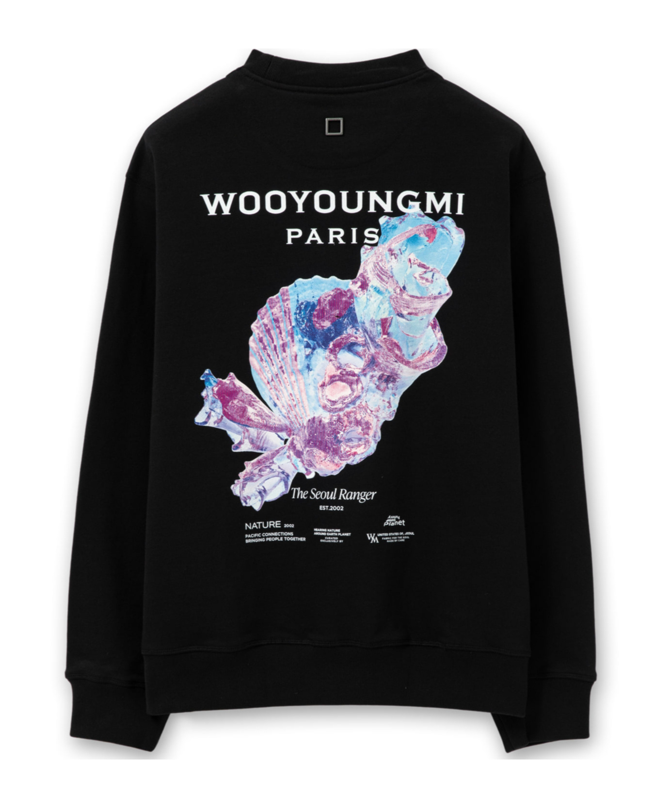 Wooyoungmi Round-collar Long-sleeve Hoodie In Black