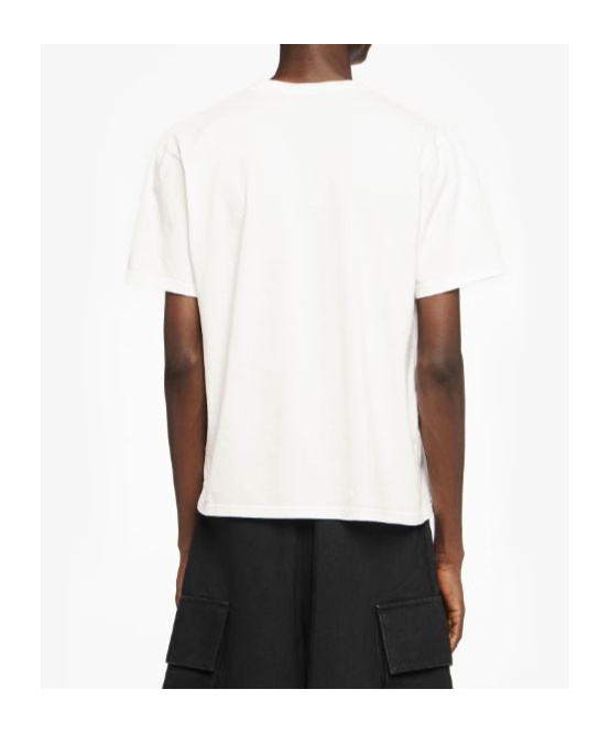 Jw Anderson Men White Crewneck T-shirt With Logo Embroidery On The Front In Cotton Man In White