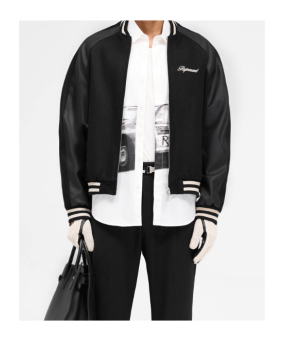 Represent Raglan Varsity Jacket In Black