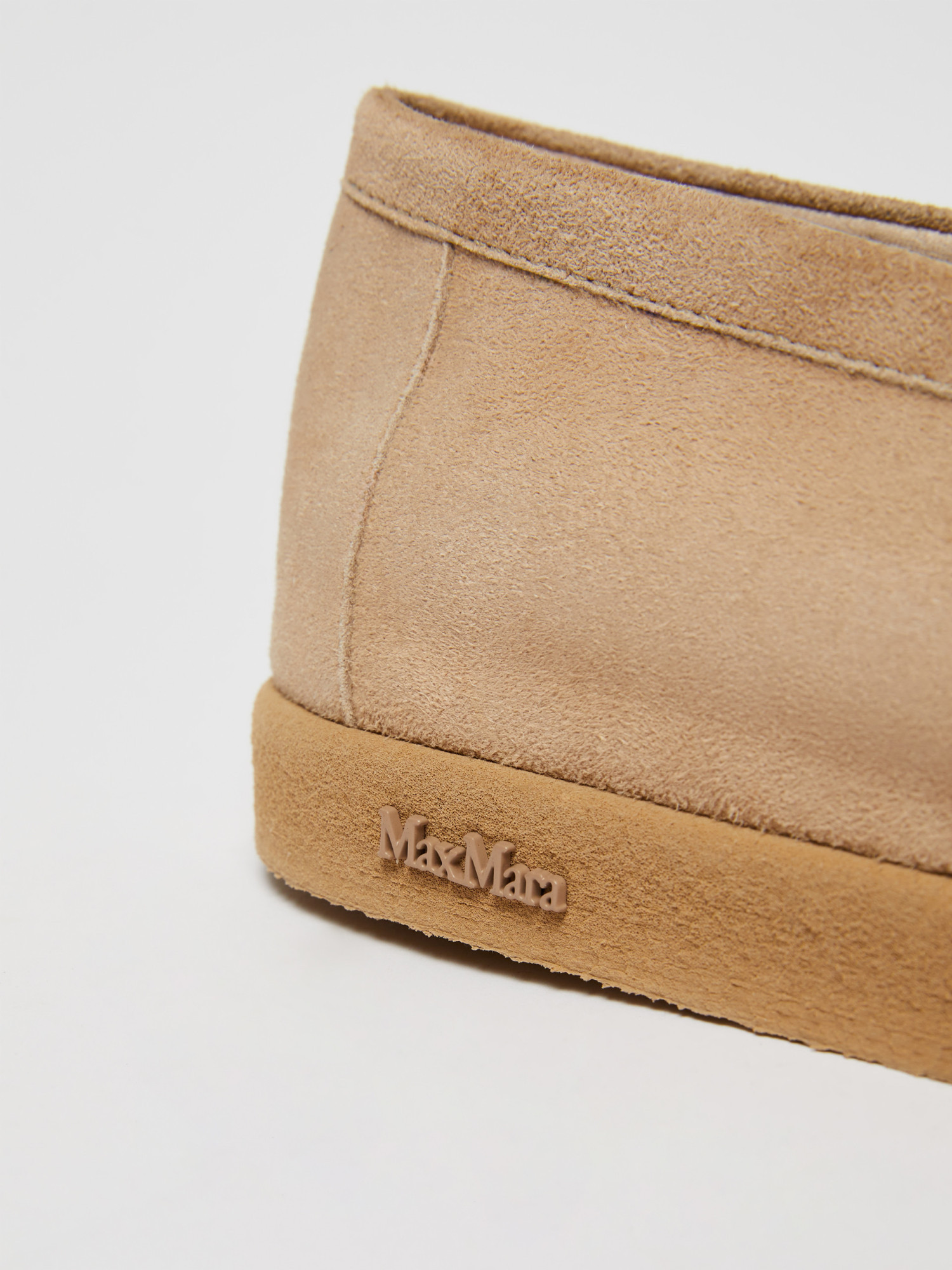 Max Mara Beige Goat Leather Loafers In Nude