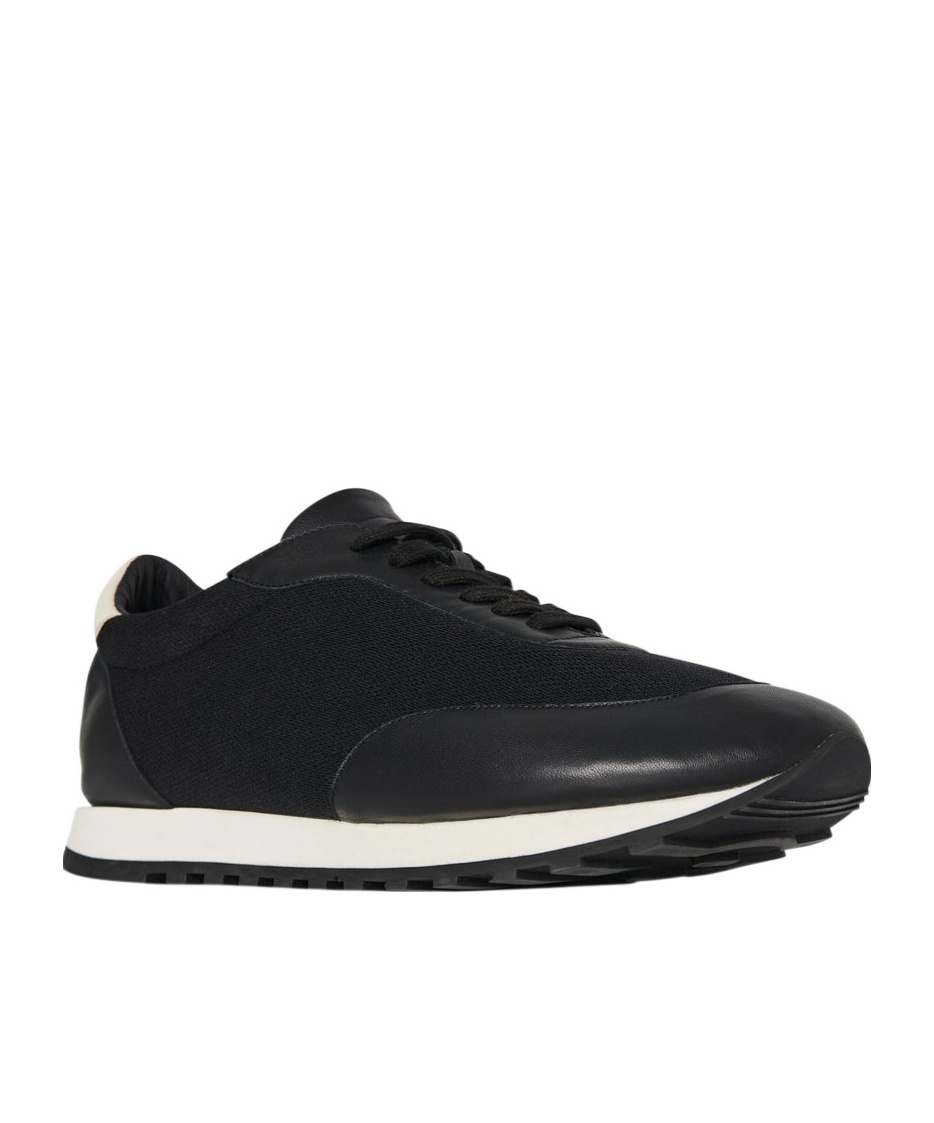 The Row Owen Leather- And Suede-trimmed Nylon Sneakers In Black