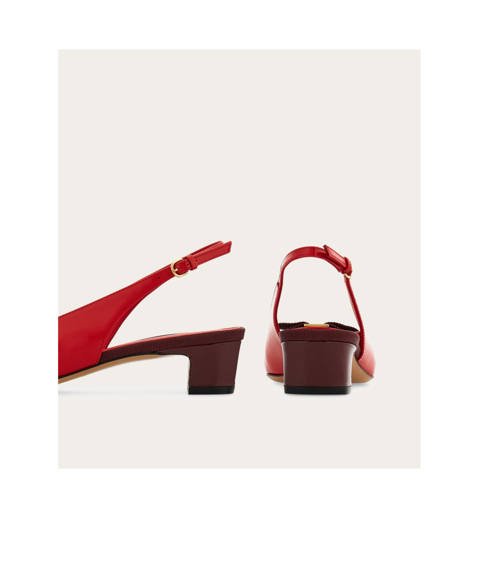 Ferragamo Rivada 30 Patent Leather Slingback Pumps In Red