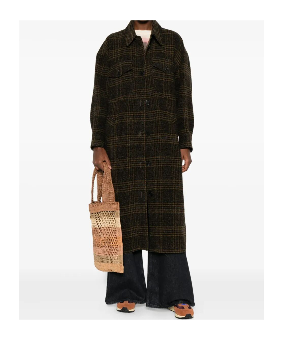 Isabel Marant Checked Wool Single-breasted Coat In Multi