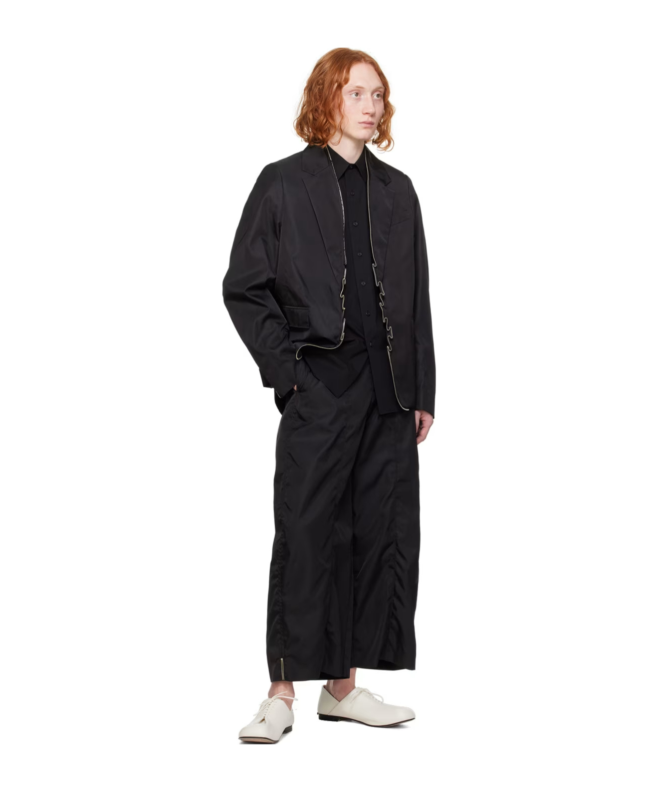 Ader Error Belt Loop Zipper Casual Pants In Black