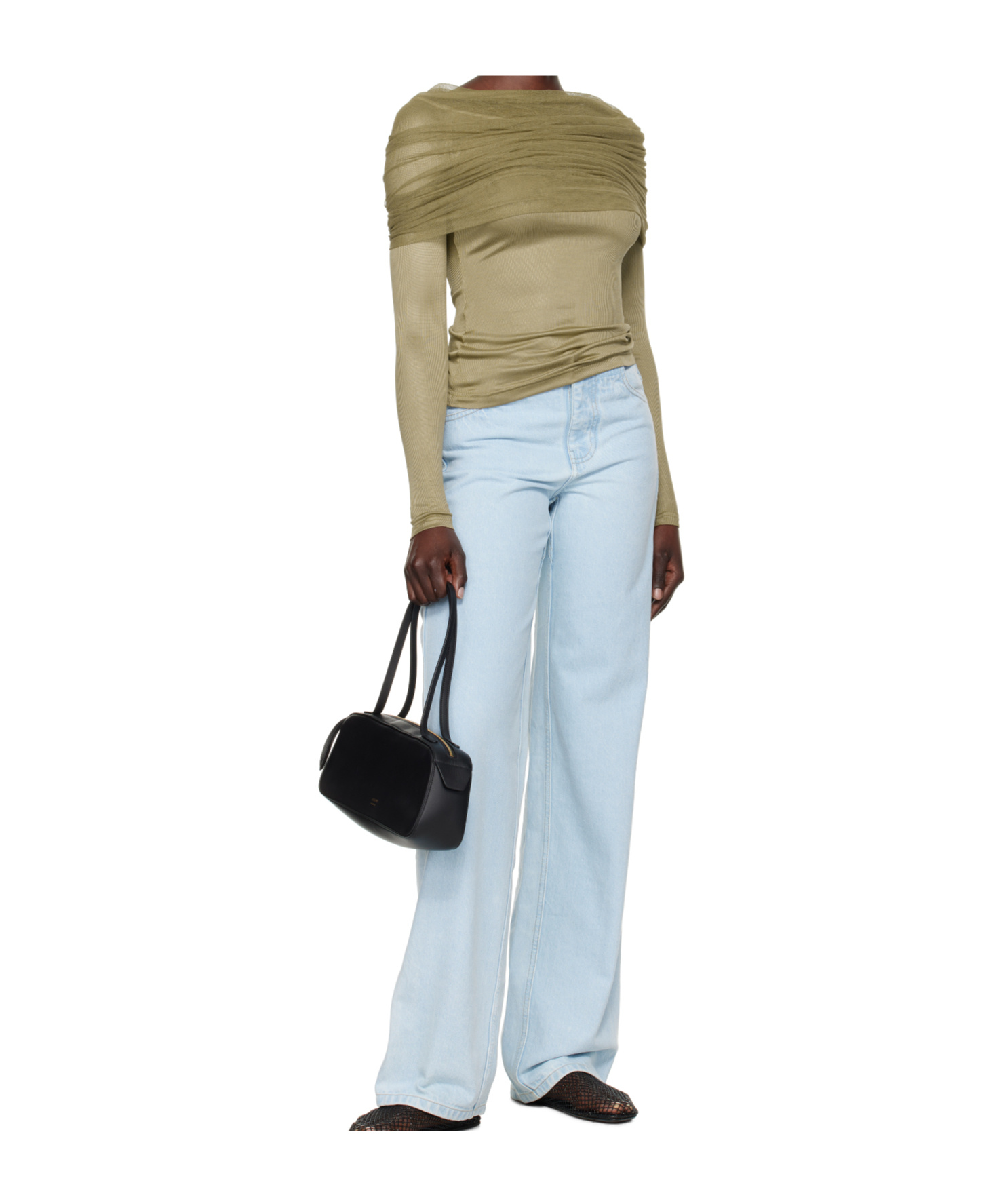 Christopher Esber 'off-shoulder Sonora Top In In Gray