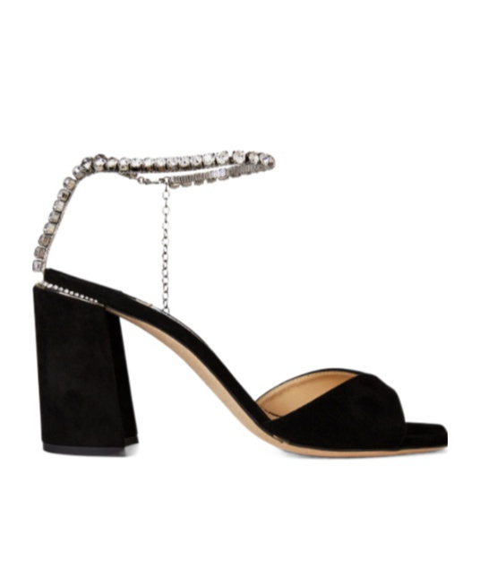 Jimmy Choo Saeda Sandal Block Heel In Black