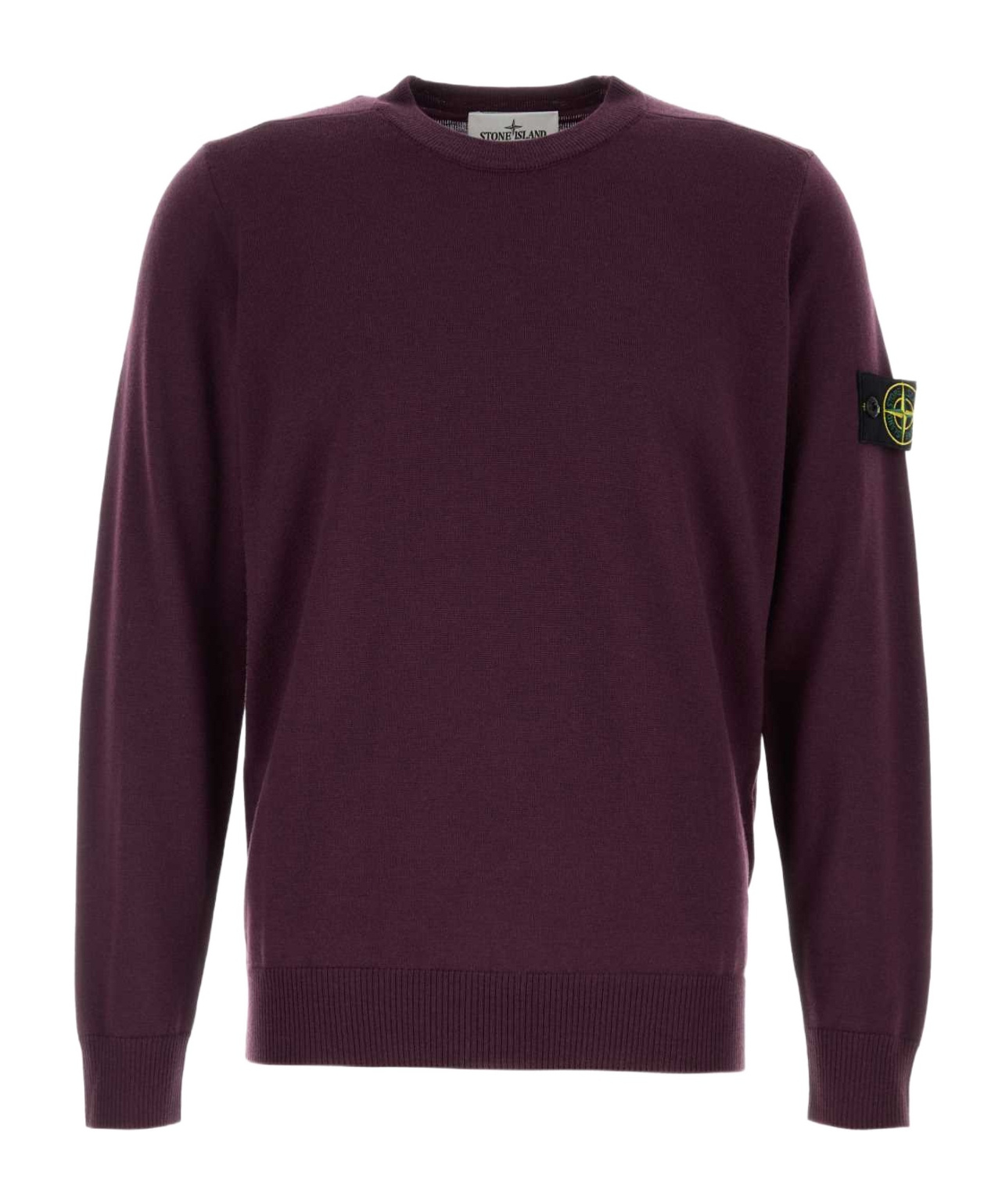 Stone Island Long-sleeved Sweater In Purple