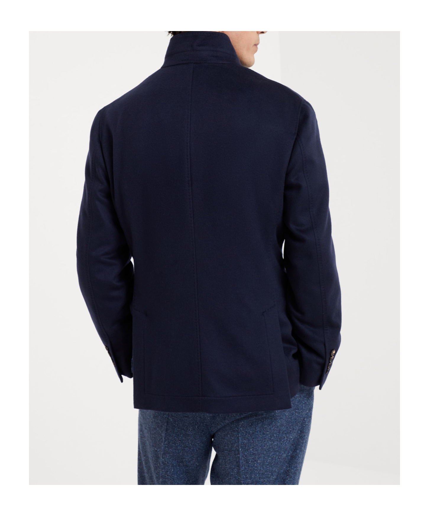 Brunello Cucinelli Notched-lapels Cashmere-wool Blazer In Blue