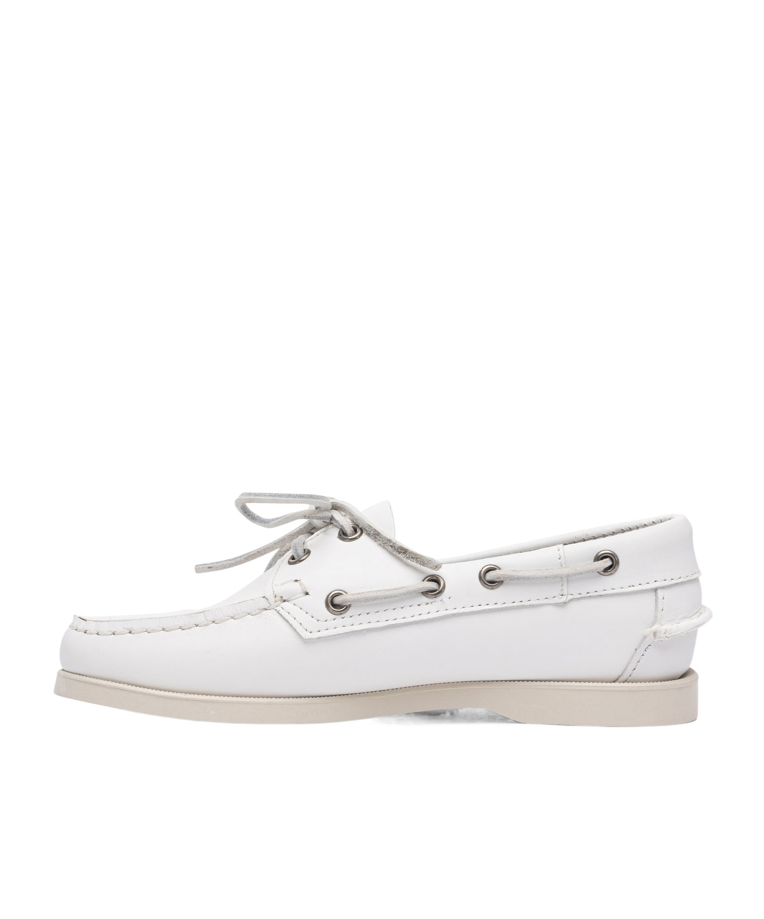 Sebago Slip-on Shoes With Rubber Sole And Metal Eyelets In White
