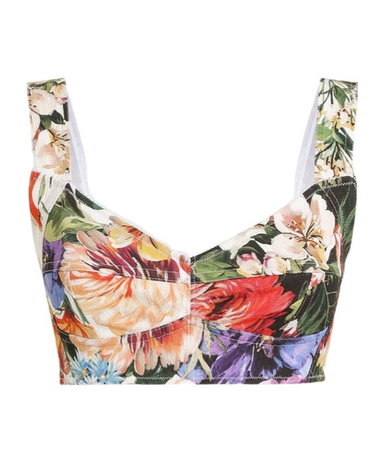 Dolce & Gabbana Bralette Mit Blumen-print In Multi