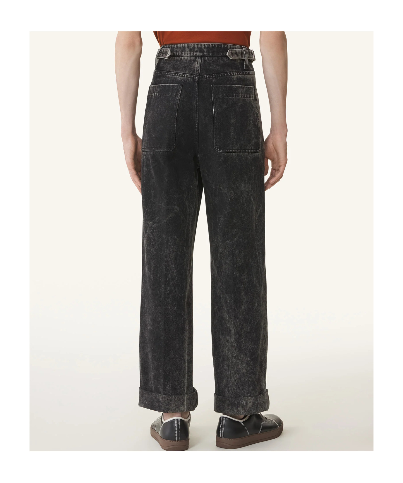 Lanvin Loose Fit Washed Denim Pants In Black