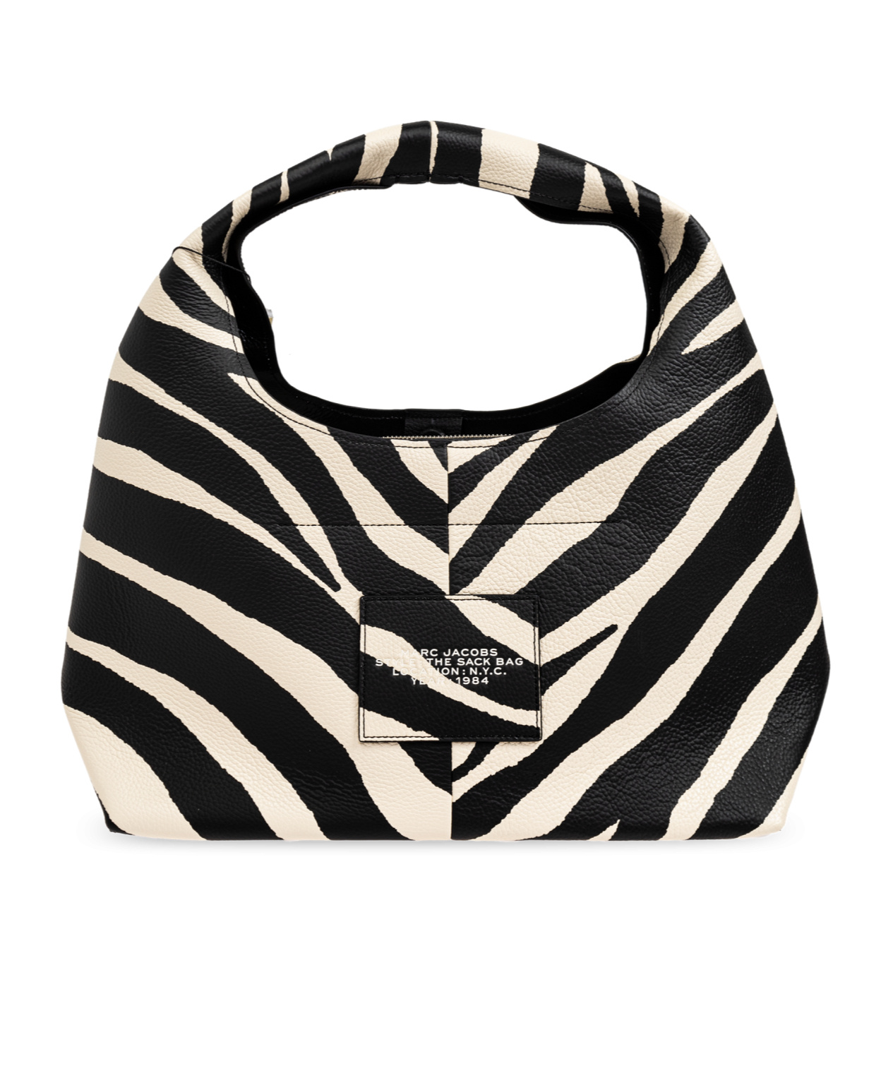 Marc Jacobs The Zebra Printed Sack Shoulder Bag In Black