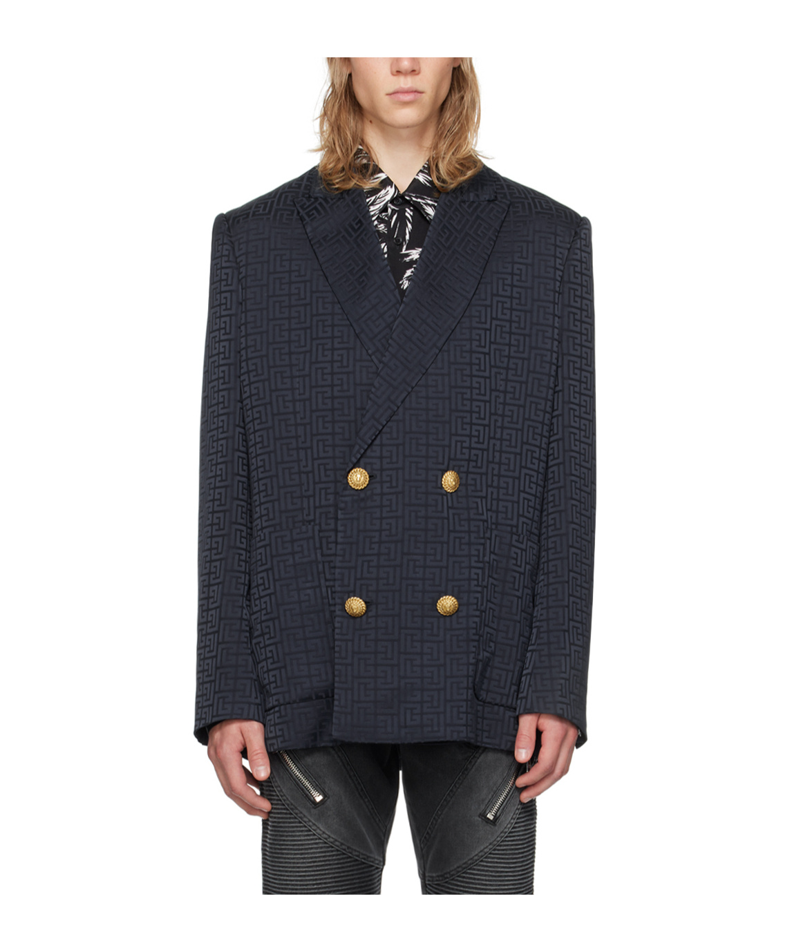 Balmain Double-breasted Blazer In Black