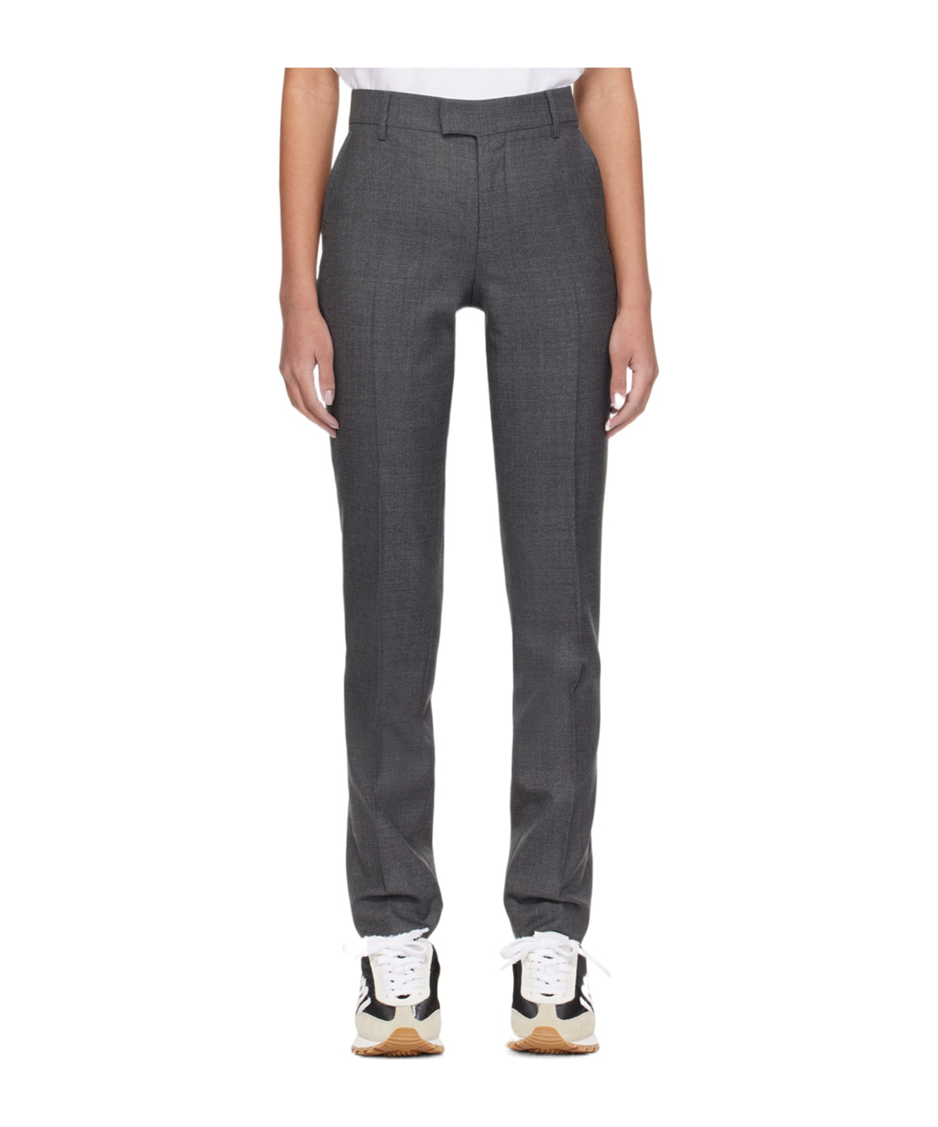 Ami Alexandre Mattiussi Logo Wool Casual Pants In Black