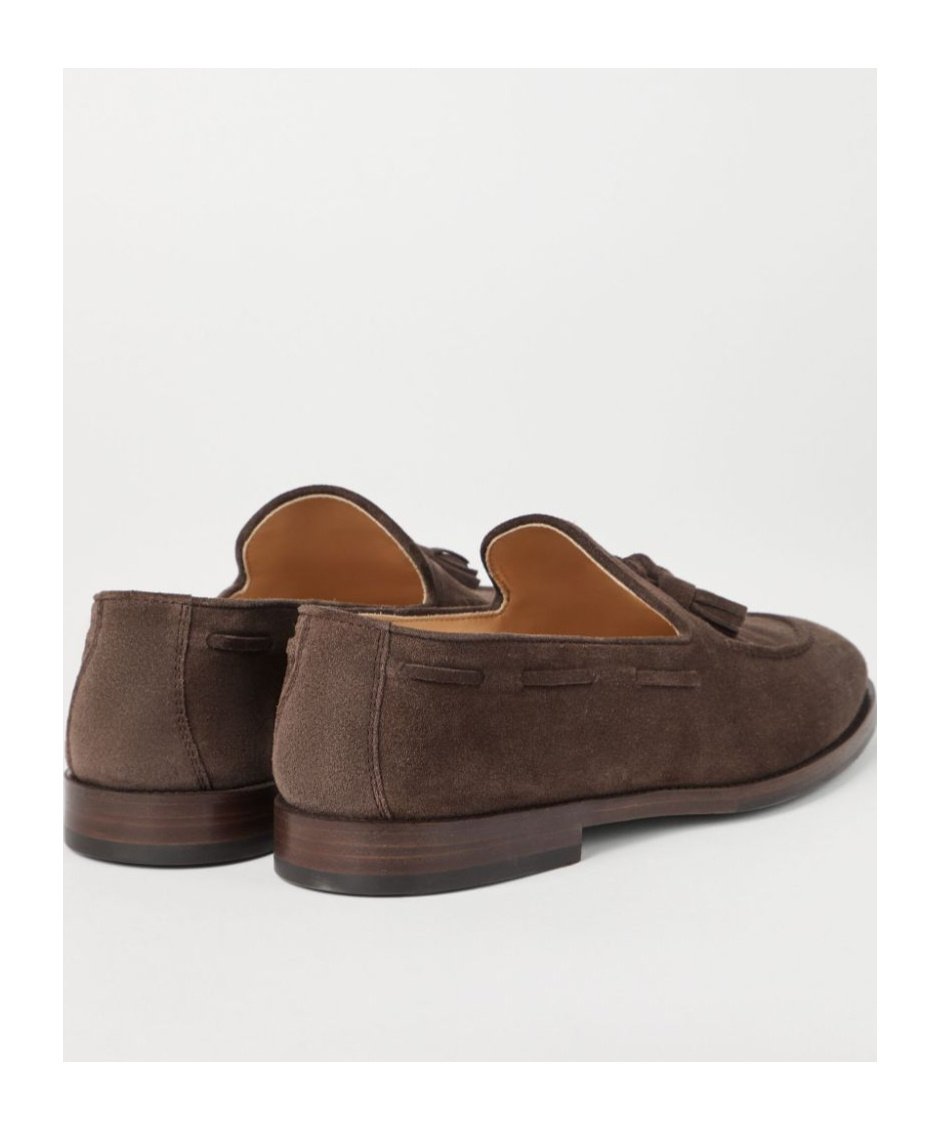 Brunello Cucinelli Round Head Loafer Shoes In Brown