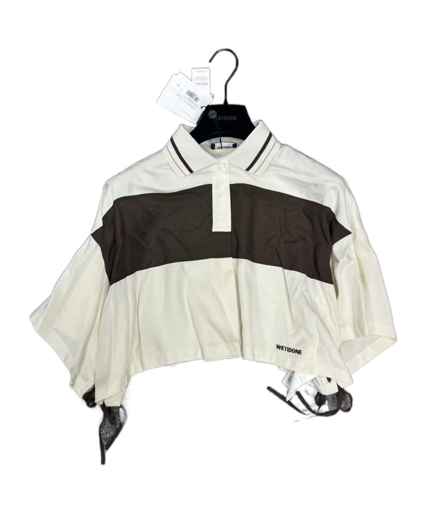 We11 Done Lace-up Polo Shirt In Multi