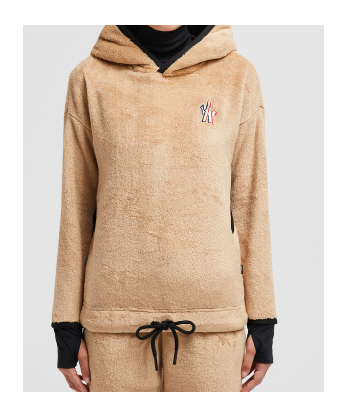 Moncler Fleece Hoodie In Nude