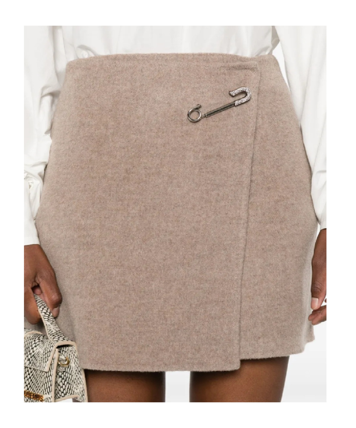 Ermanno Scervino Safety-pin Wrap Skirt In Brown