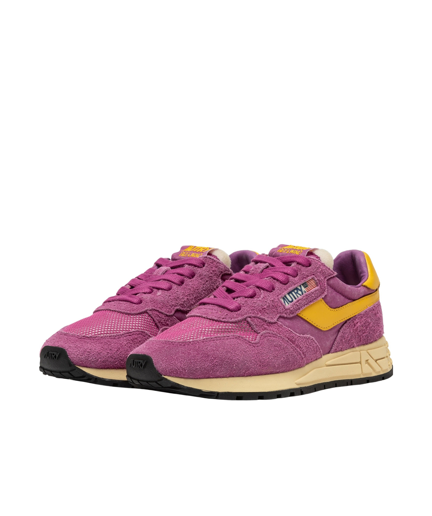 Autry 'reelwind' Violet Low Top Sneakers With Logo Patch On Tongue And Side In Pink