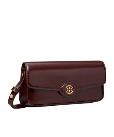 Tory Burch Robinson Spazzolato East/west Shoulder Bag In Brown