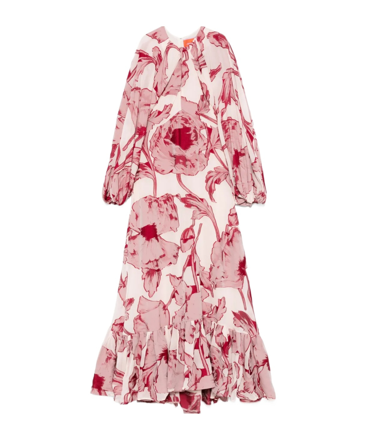 La Doublej Eve-ning Floral Silk-blend Gown In Pink
