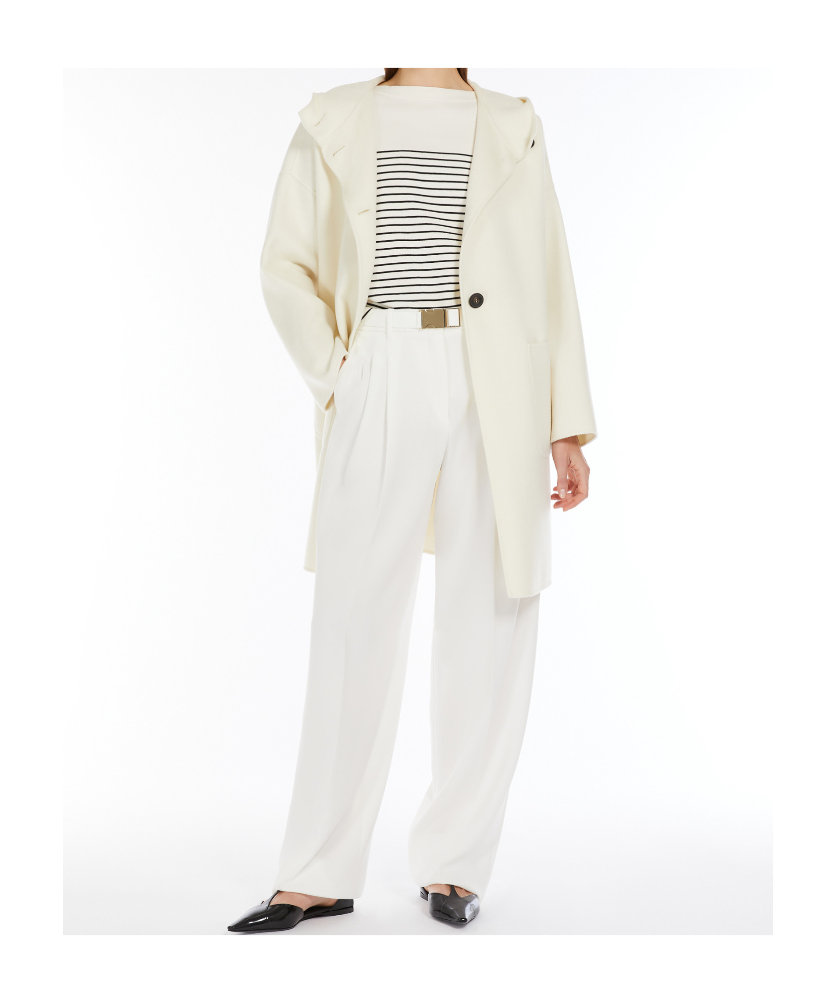 Max Mara Striped Viscose Sweater In White