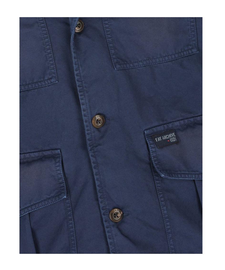 Fay Long-sleeved Casual Jacket In Blue