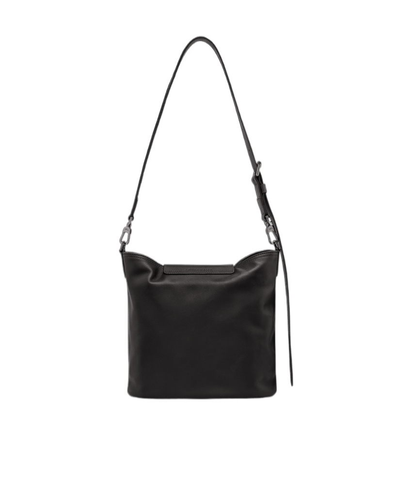 Longchamp Medium Le Pliage Xtra Leather Shoulder Bag In Black
