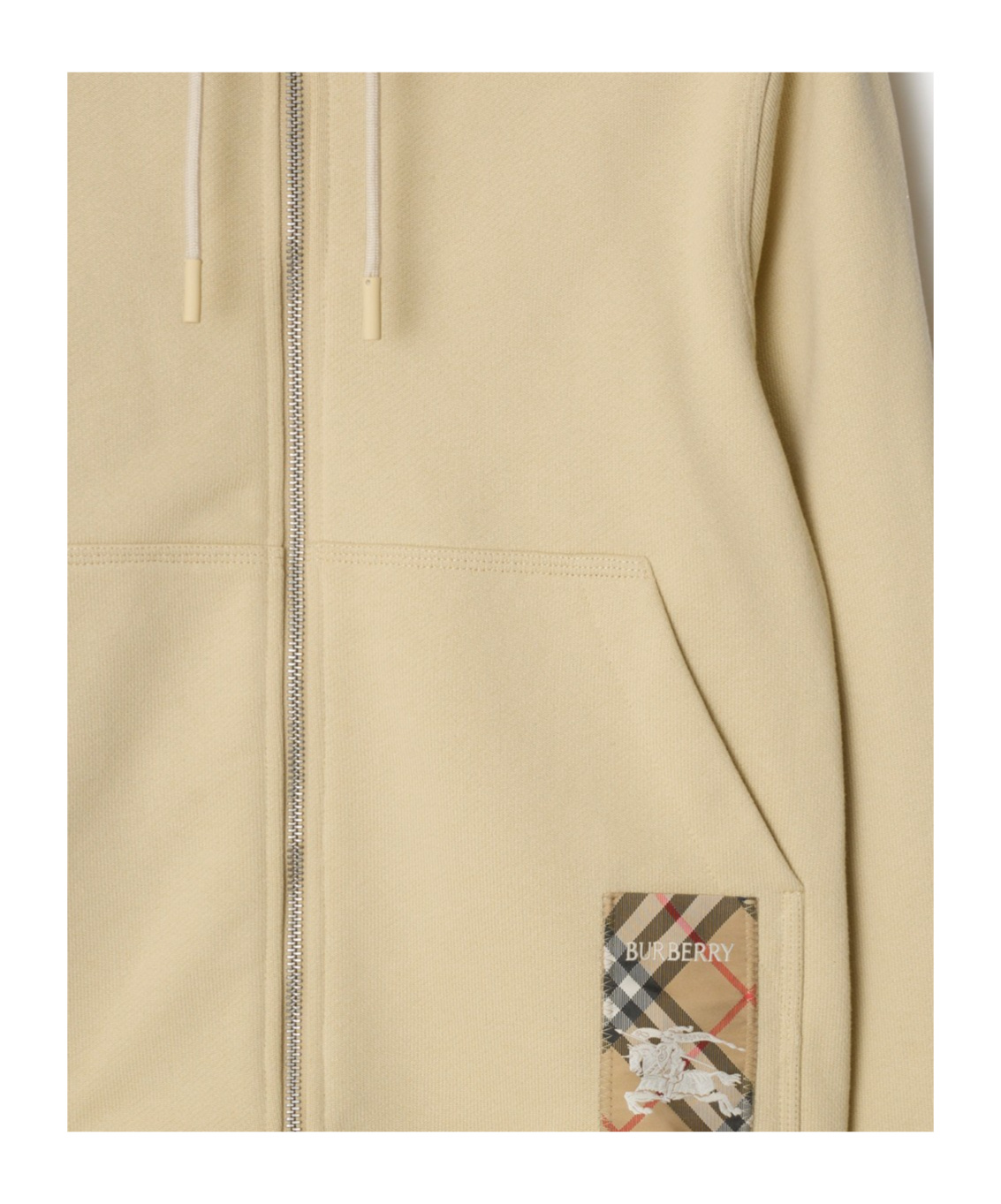 Burberry Drawstring Hood Jersey Texture Hoodie In Nude