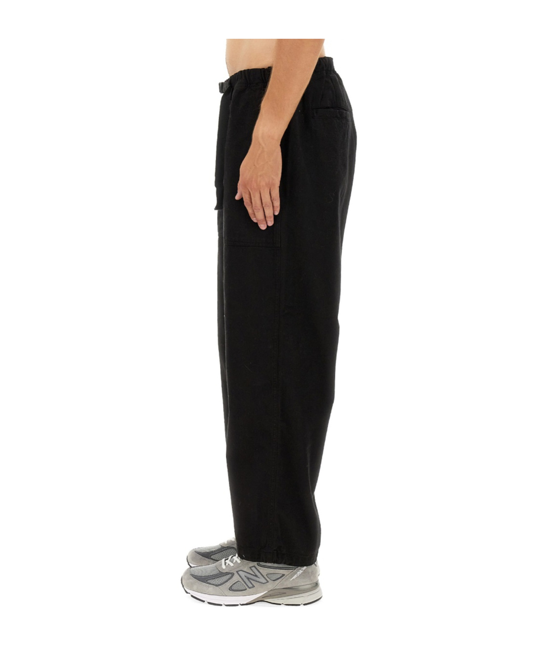Carhartt Elastic Waistband Trousers With Pockets And Loops In Black