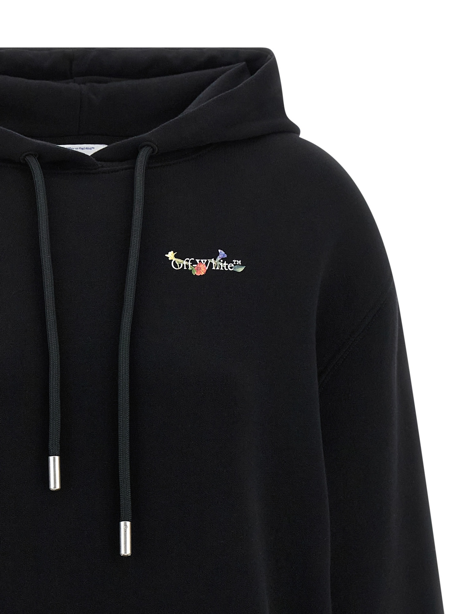Off-white Hoodie With Graphic Back Design In Black