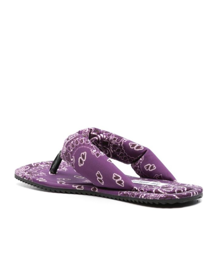 Shop Attico Flat Herringbone Slippers In Purple