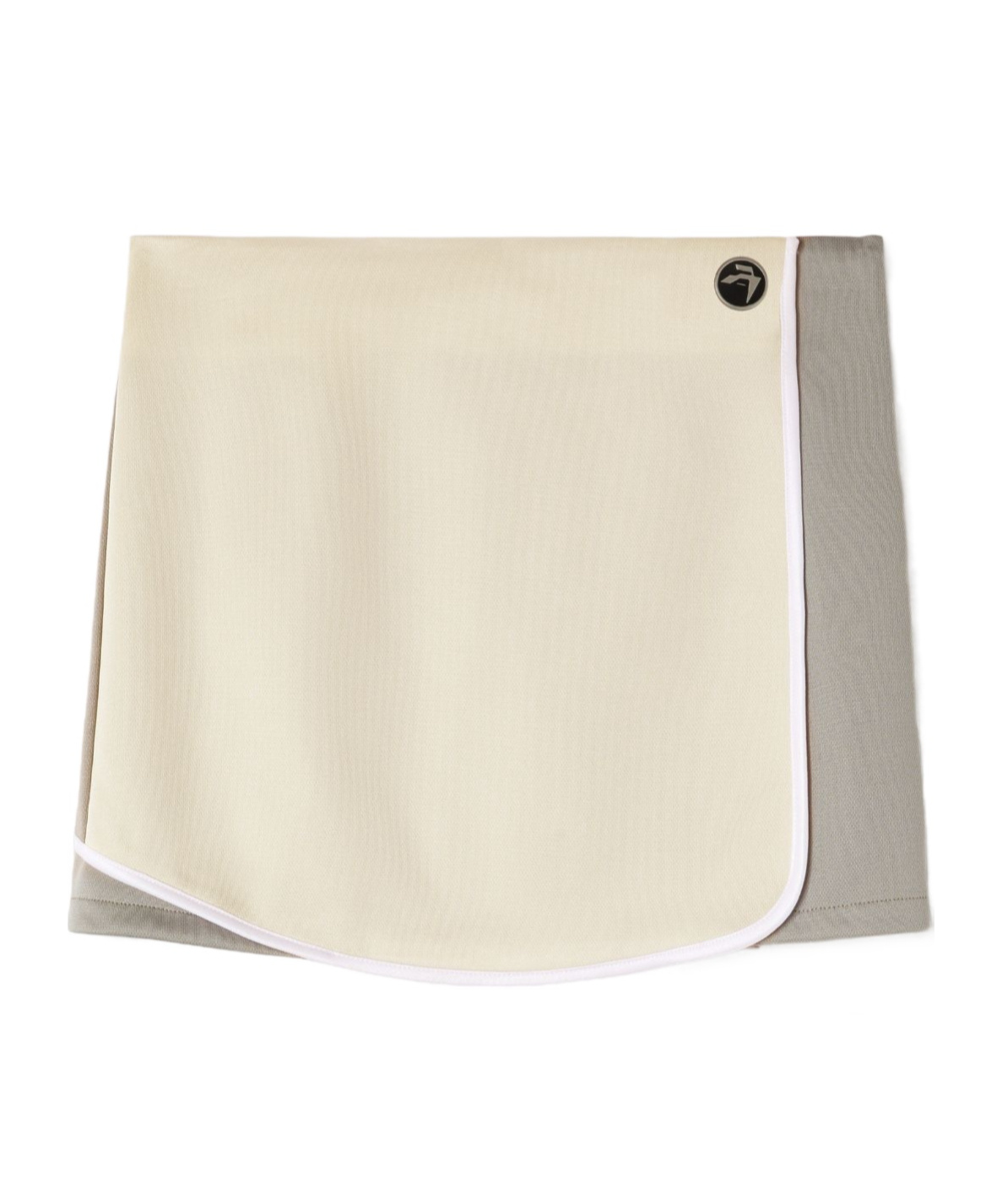 Ambush Off-white & Gray Pleats Miniskirt In Nude
