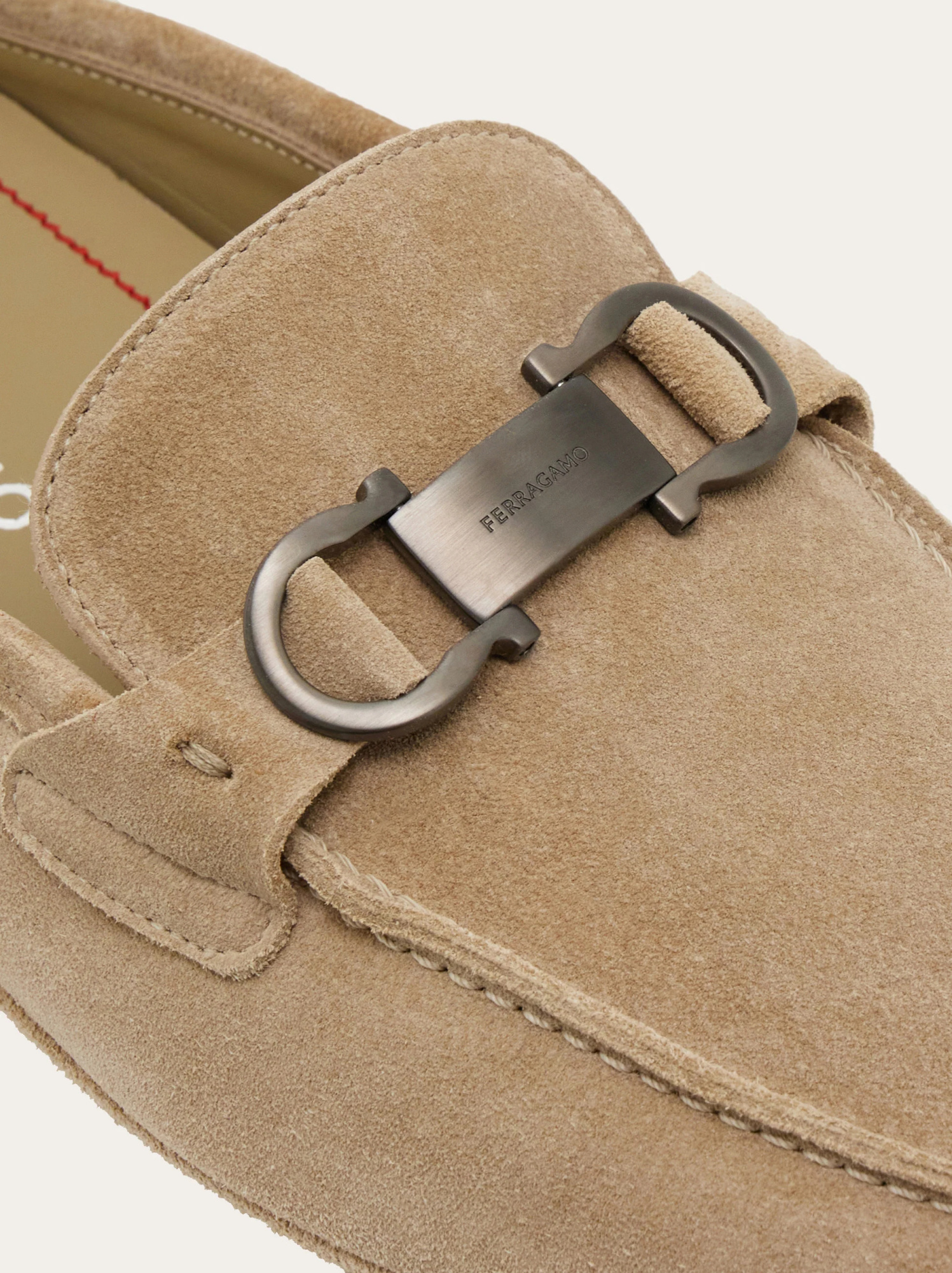 Ferragamo Loafer Mule With Gancini Ornament In Brown