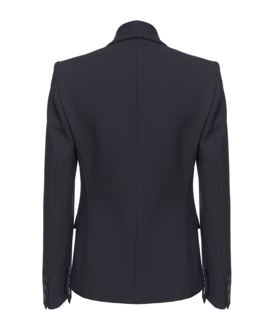 Pinko Shawl-lapel Twill Blazer In Black