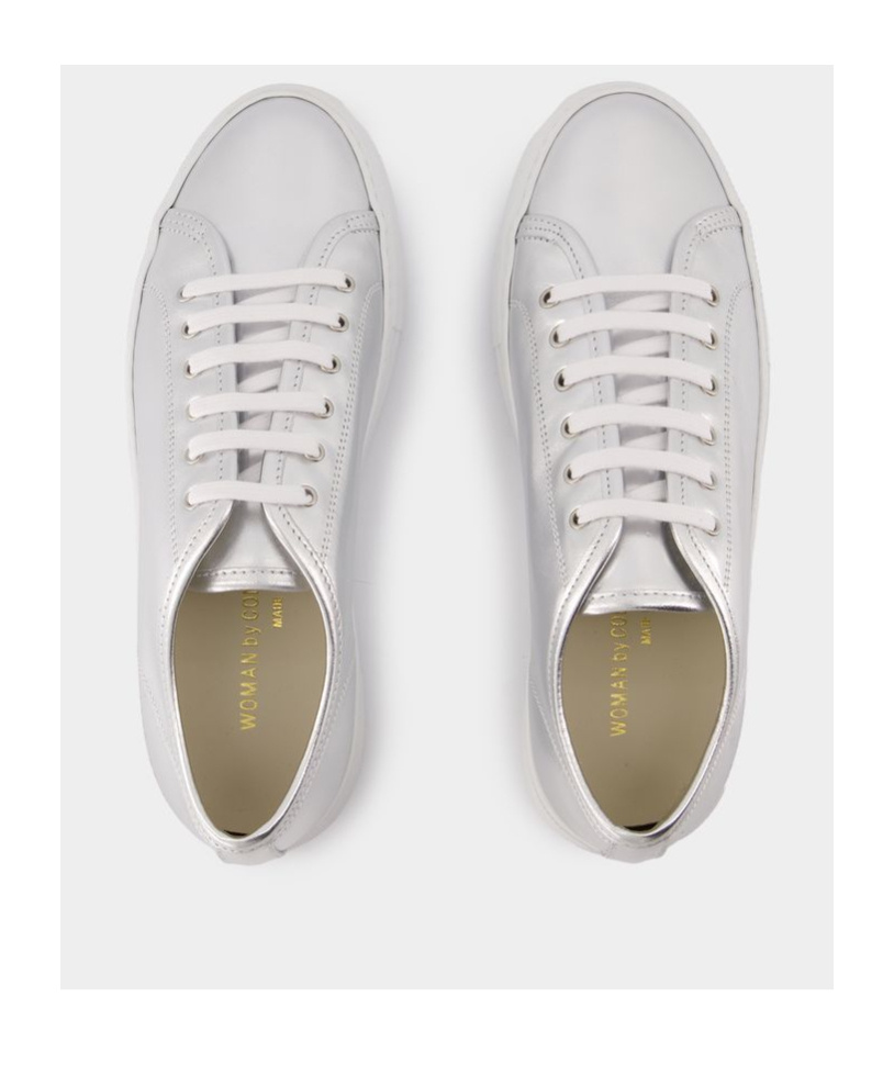 Common Projects Tournament Low Metallic-leather Sneakers In White