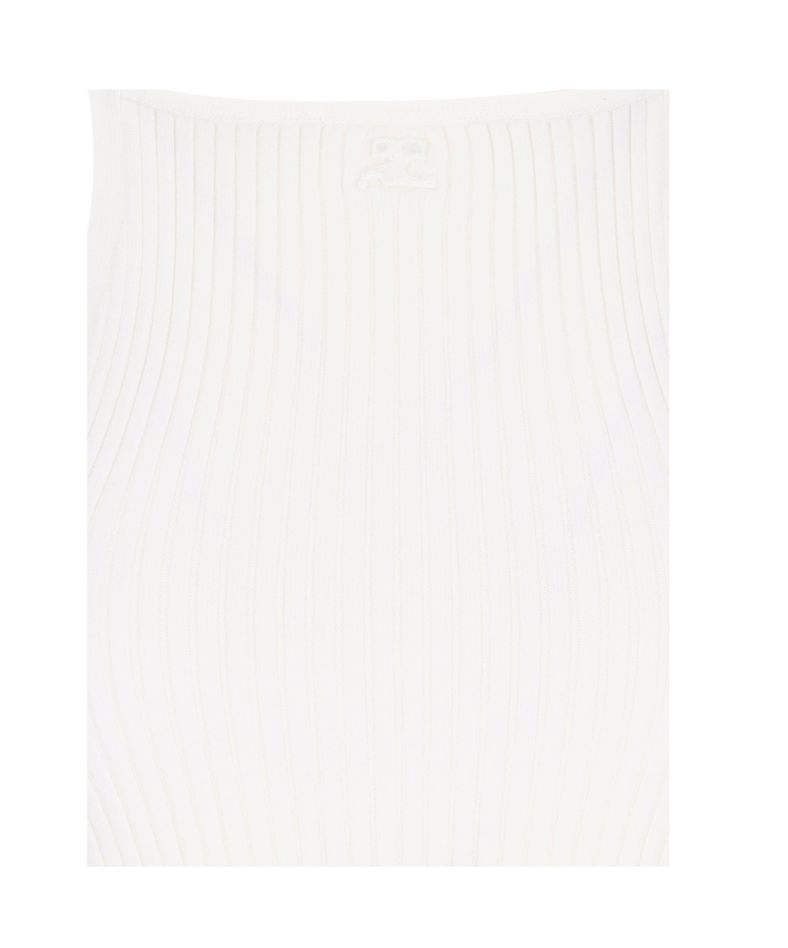 Shop Courrèges Logo-embroidered Knitted Top In White