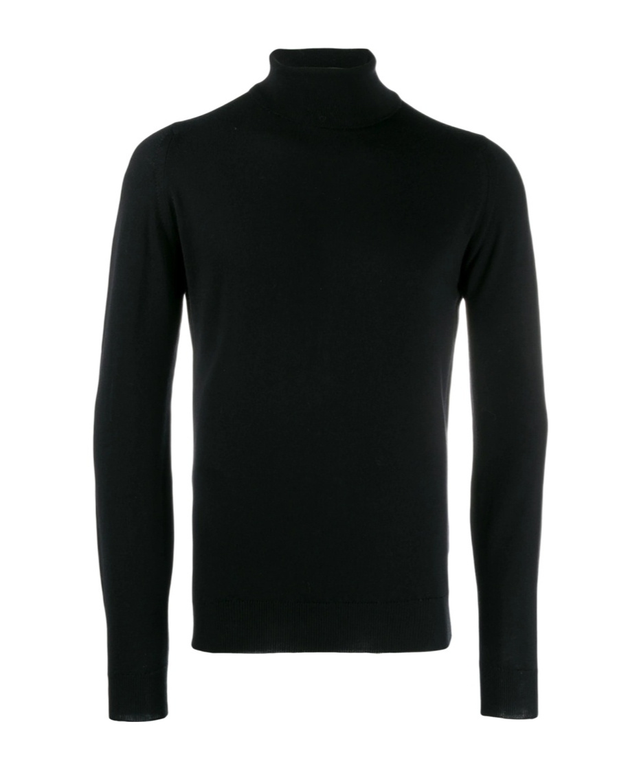 John Smedley Turtleneck Wool Sweater In Black