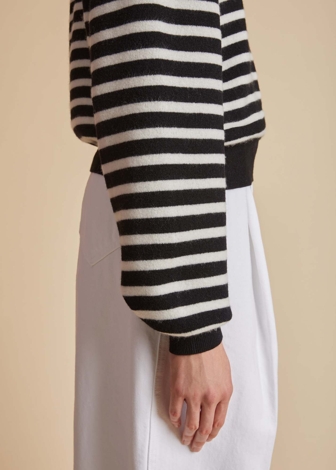 Shop Khaite Long-sleeve Striped Jumper In Black
