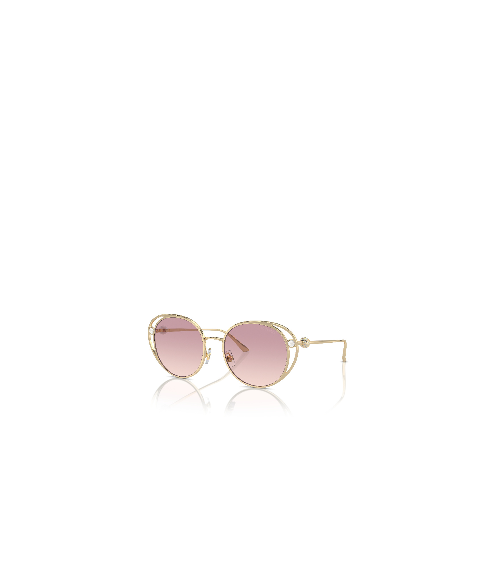 Jimmy Choo Eyewear Round Frame Sunglasses In Pink