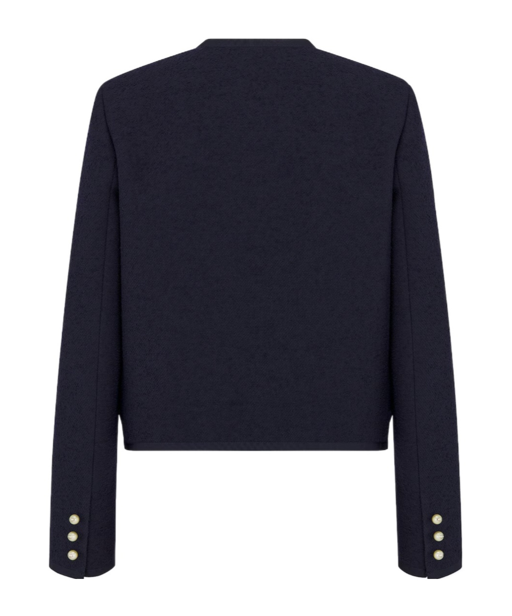 Dior Sheep Wool Round-neck Casual Coat In Blue