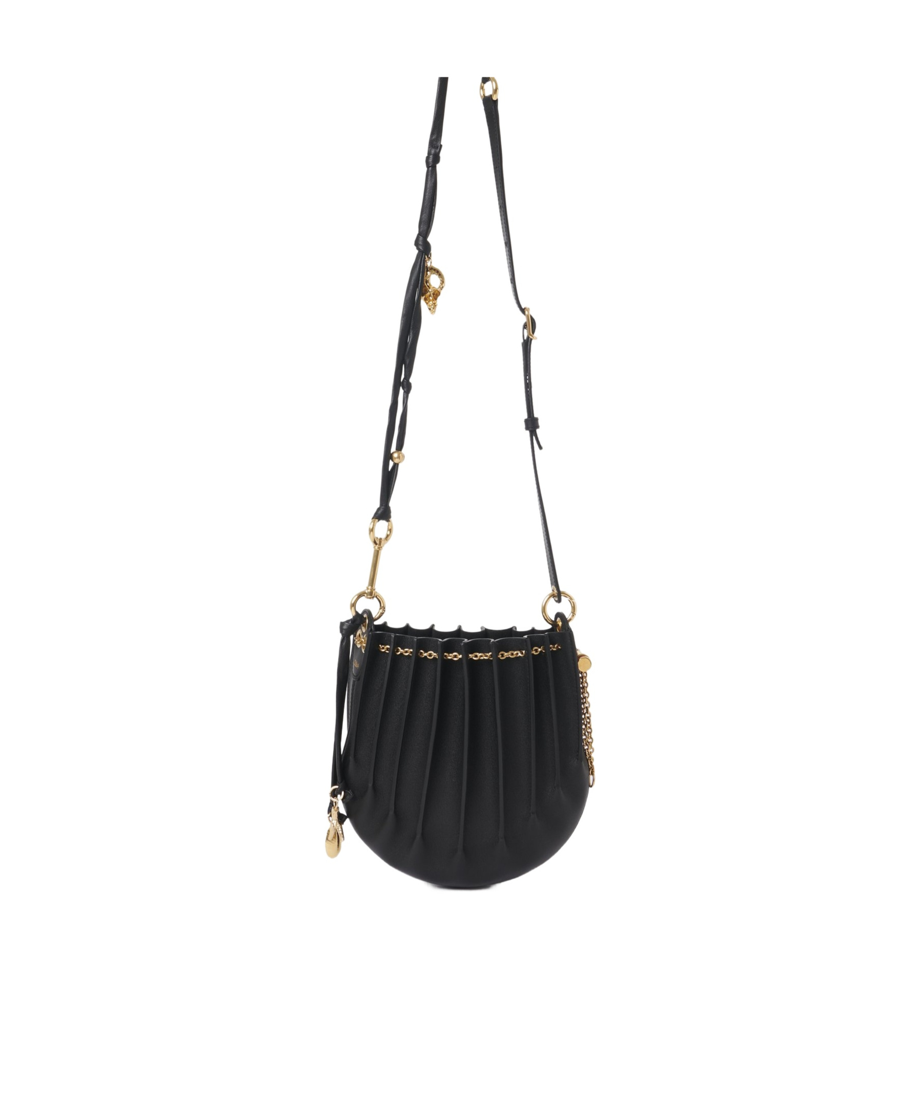 Chloé Chloe Women Black Leather Sea Treasures Crossbody Bag In Black