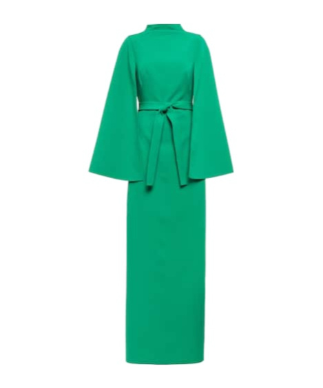 Safiyaa London Crepe Maxi Dress In Green