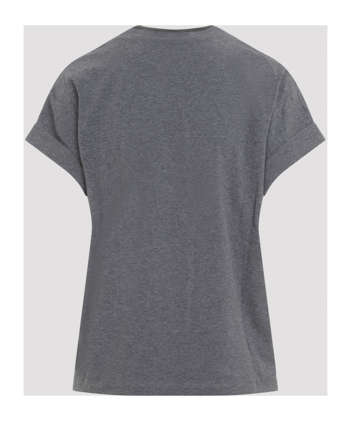 Brunello Cucinelli Dark Grey V-neck T-shirt In Gray