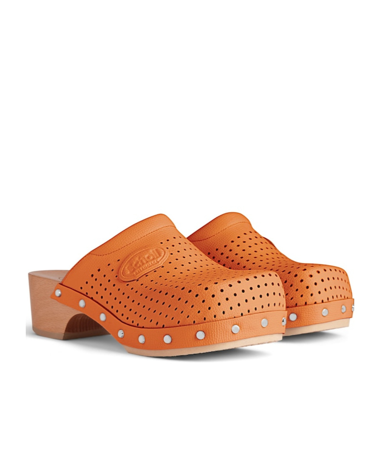 Balenciaga Women's  I Scholl 40mm Clog Mule  In Pastel Orange In Pale Orange