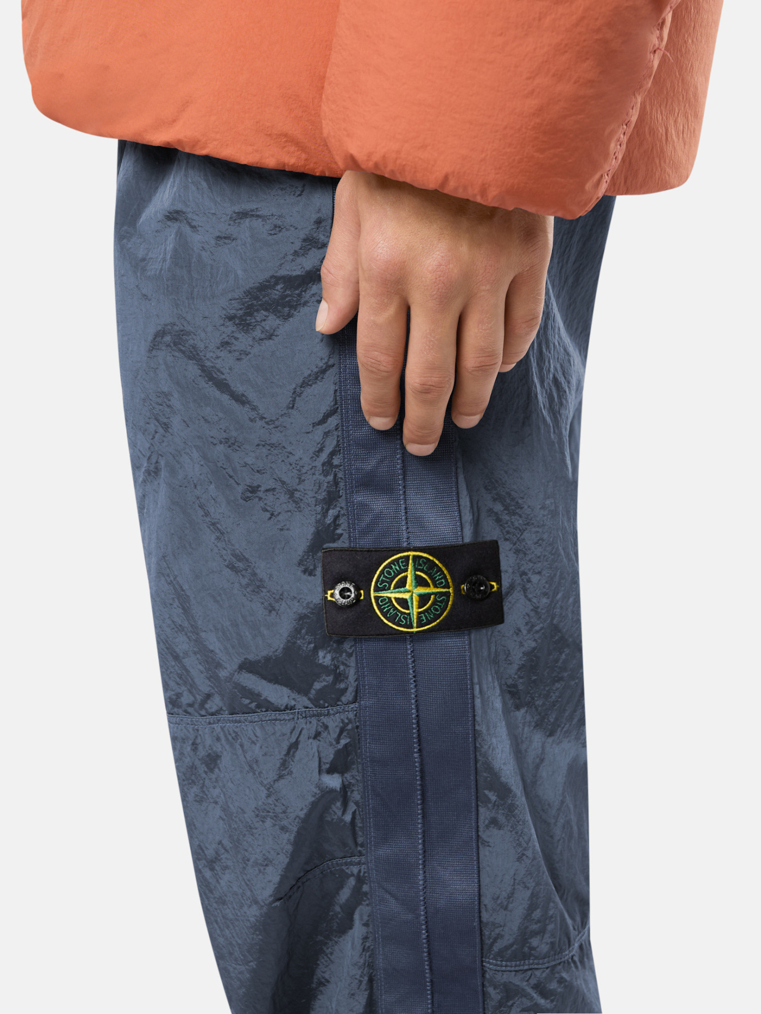 Stone Island Elastic Waist-edge Casual Pants In Blue