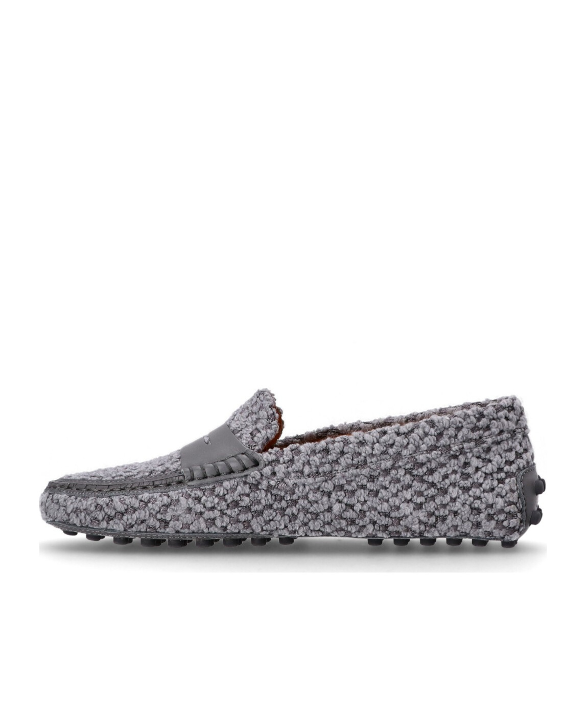 Tod's Fabric And Leather Moccasins In Gray