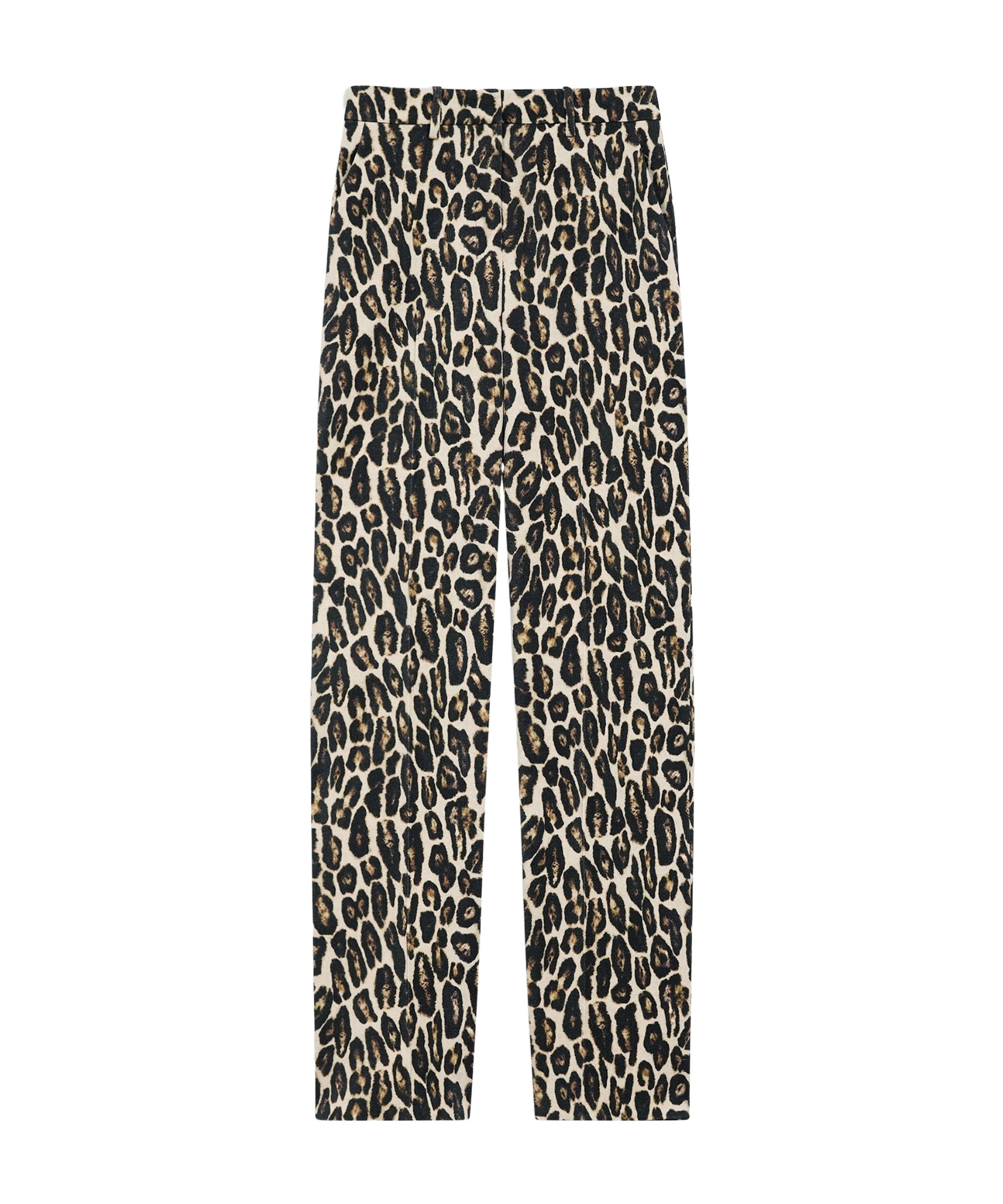 THEORY THEORY STRETCH LEOPARD RELAXED STRAIGHT PANTS 