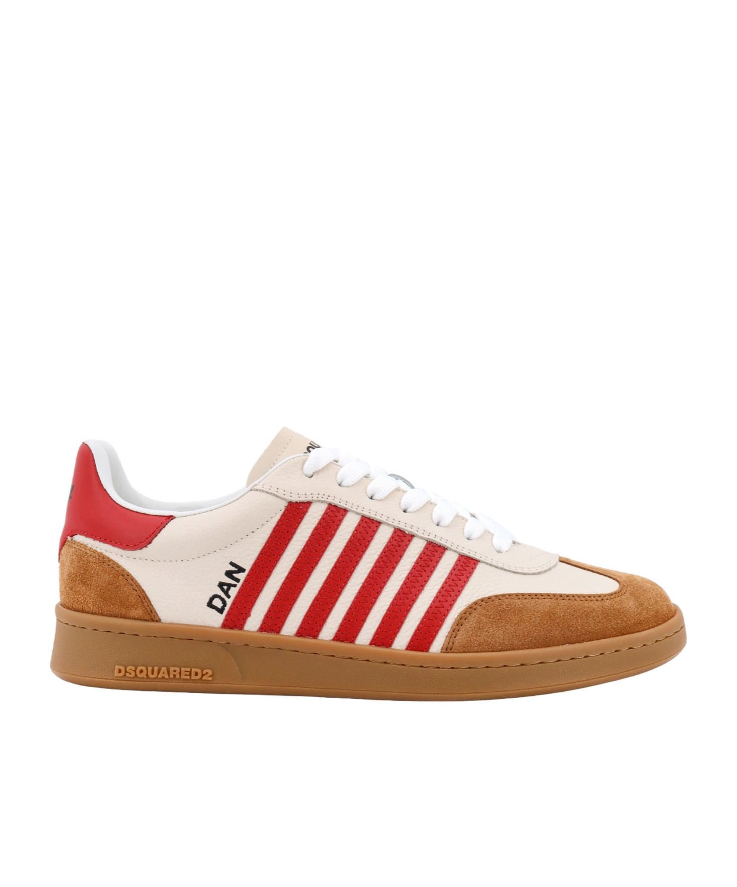 Dsquared2 Round Toe Low-top Sneakers In Brown